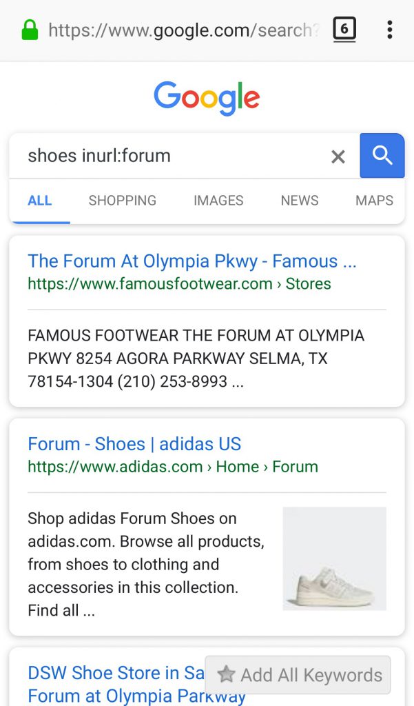 Explore the list of forums that link to your product categories