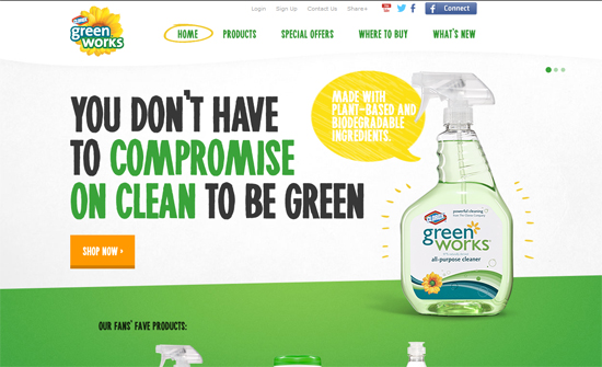 Green Works website example