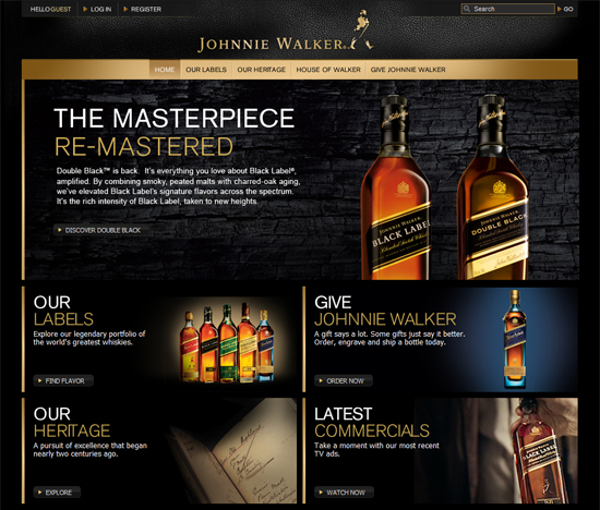Johnny walker Black website example