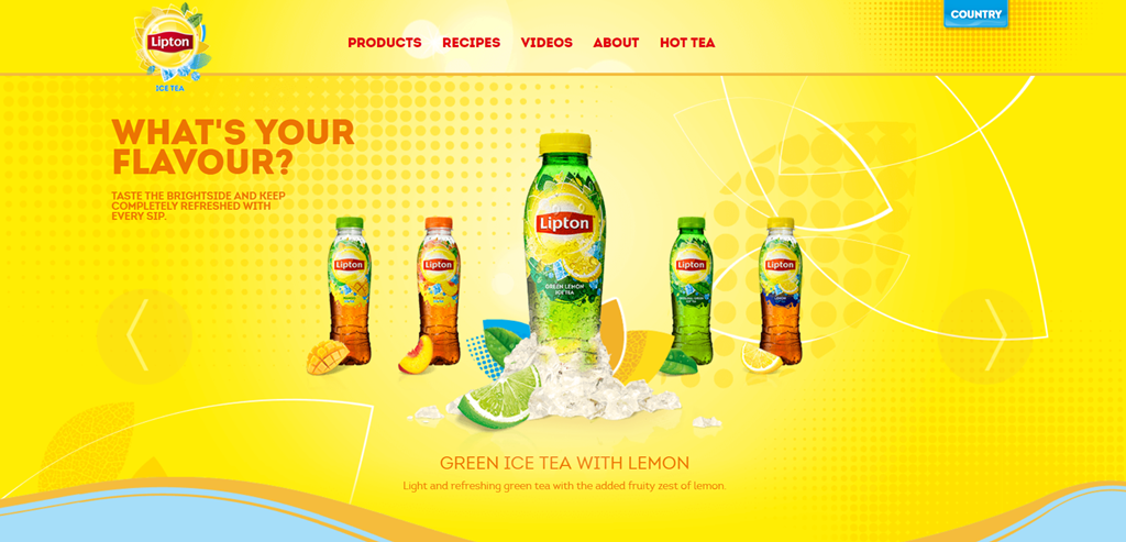Lipton Tea website example