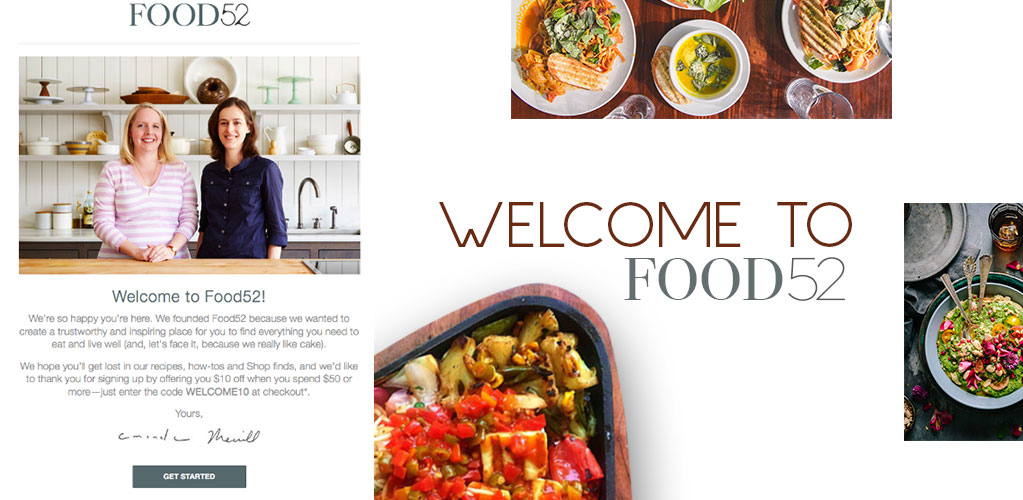 food52 welcome email example