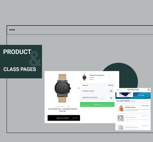 Product and class pages