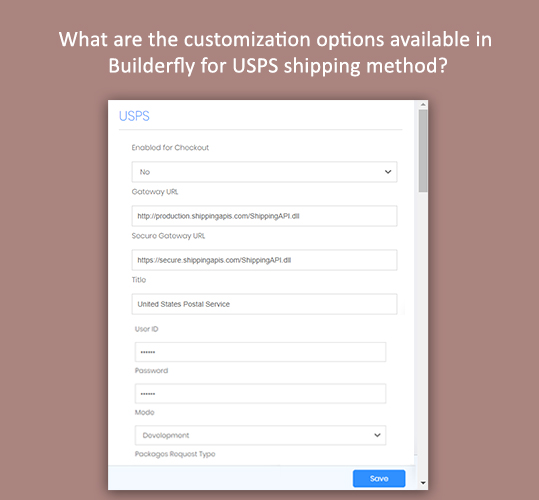 custom USPS shipping integration in your Builderfly store