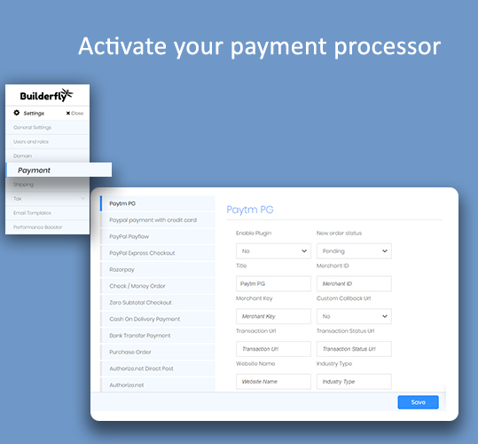 Activate your payment processor