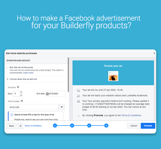 How to make a Facebook advertisement for your Builderfly products