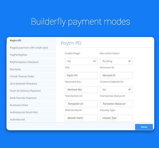 Builderfly payment modes