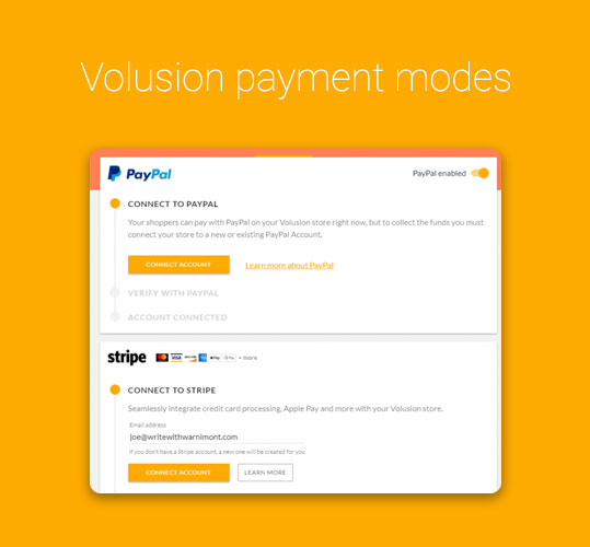 Volusion payment modes