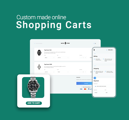 Custom made online shopping carts
